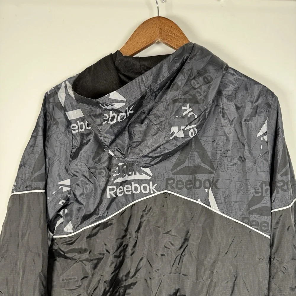 Youth Reebok Guard Windbreaker Jacket Black Gray Size XL 14/16‎